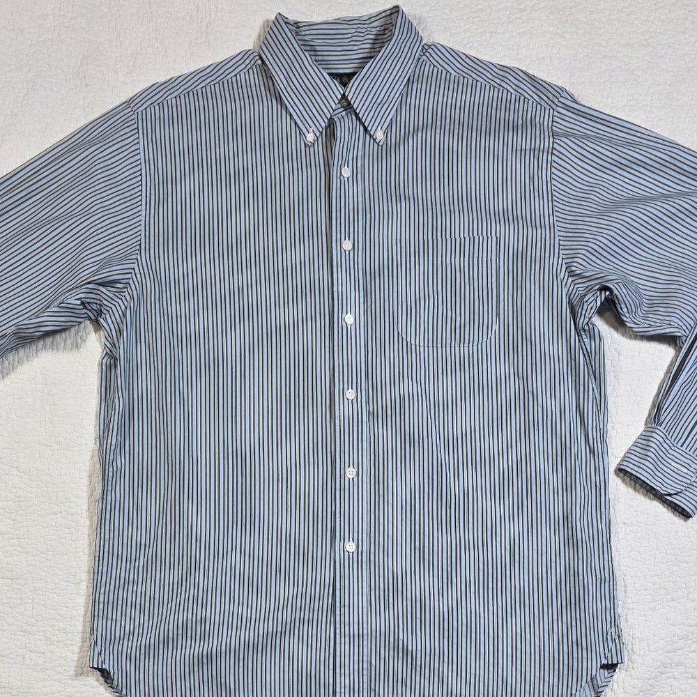 Brooks Brothers Country Club Blue/Green Striped Dress Shirt